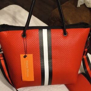 NWT HAUTE SHORE Red and Black Crossbody Bag